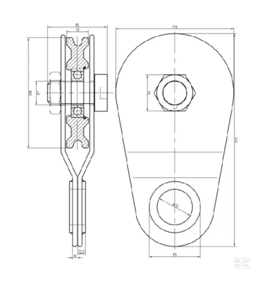 CARRUCOLA FORESTALE PER CAVO CON LAMIERINA LATERALE MOBILE  10t SRL-B 16 - FW15994