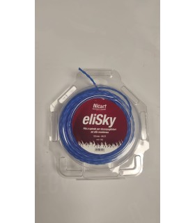 FILO PER DECESPUGLIATORE  ELISKY ELICOIDALE,CELESTE,DIAMETRO 3,0MM X 27 METRI -1302-