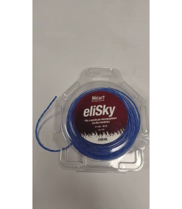 FILO PER DECESPUGLIATORE ELISKY ELICOIDALE,CELESTE,DIAMETRO 2,7MM X 35 METRI -1301-
