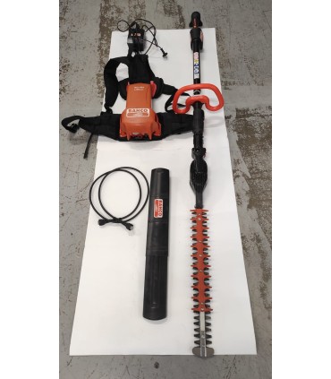 TAGLIASIEPE A BATTERIA TELESCOPICO BAHCO BCL115 CON BATTERIA A ZAINO BAHCO BCL1B4