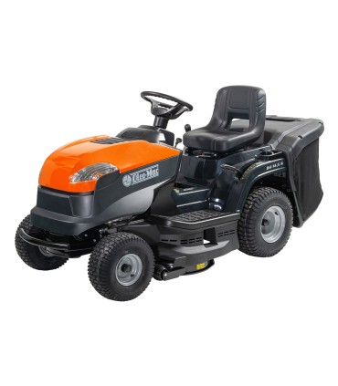 TRATTORINO OLEO MAC OM 84/12,5KM,TAGLIO 84 CM BILAMA CON CESTO E MULKING, MOTORE EMAK 12,5CV,BENZINA,AVANZAMENTO MECCANICO,PESO 