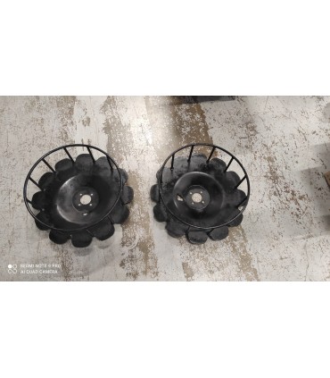 COPPIA RUOTE A GABBIA PER FALCIATRICE BERTOLINI TIPO 134