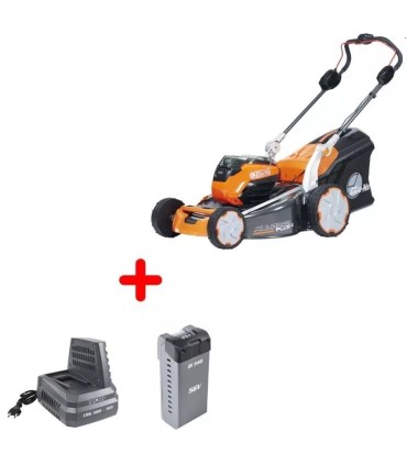 KIT RASAERBA BATTERIA OLEO-MAC GI548P,56V,PROFESSIONALE,46CM LAVORO,A SPINTARACCOLTA SCARICO LATERALE,MULKING,CON 1 BATTERIA 56V
