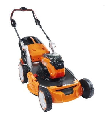 KIT RASAERBA BATTERIA OLEO-MAC GI548P,56V,PROFESSIONALE,46CM LAVORO,A SPINTARACCOLTA SCARICO LATERALE,MULKING,CON 1 BATTERIA 56V