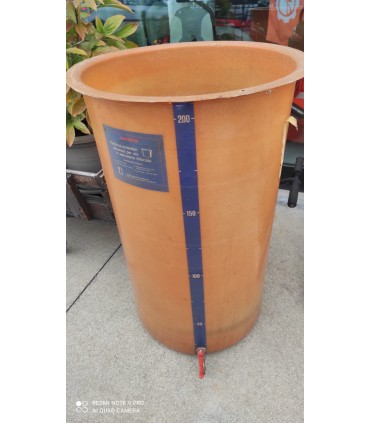 BOTTE IN VETRORESINA 200LT CON COPERCHIO E POMPA ARIA