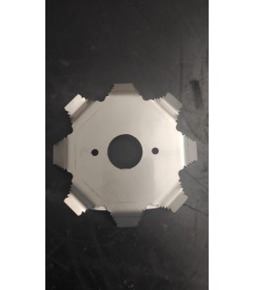 DISCO ACCIAIO INOX 15/10 ANTIAVVOLGIMENTO ERBA PER DECESPUGLIATORE UNIVERSALE POTENZIATO,DIAMETRO ESTERNO 14CM.-RIV30-